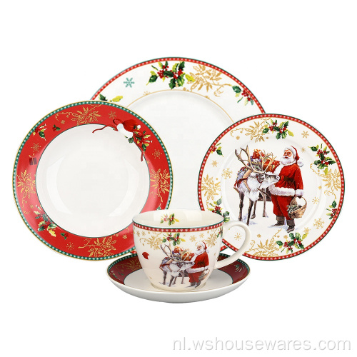 Europese kerststijl Decal Print keramisch servies